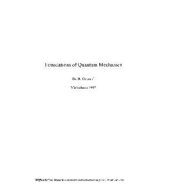 خرید و دانلود نسخه کامل کتاب Foundations Of Quantum Mechanics