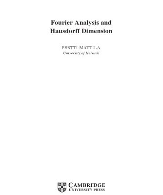خرید و دانلود نسخه کامل کتاب Fourier Analysis and Hausdorff Dimension