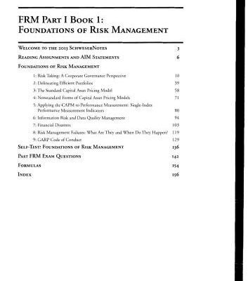 خرید و دانلود نسخه کامل کتاب FRM Part I Book 1: Foundations of risk management (2013 SchweserNotes)