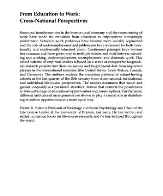 خرید و دانلود نسخه کامل کتاب From Education to Work: Cross National Perspectives