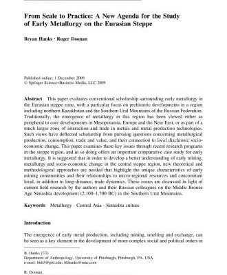 خرید و دانلود نسخه کامل کتاب From Scale to Practice: A New Agenda for the Study of Early Metallurgy on the Eurasian Steppe