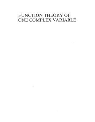 خرید و دانلود نسخه کامل کتاب Function Theory of One Complex Variable