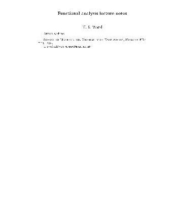 خرید و دانلود نسخه کامل کتاب Functional analysis lecture notes