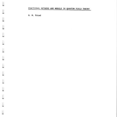 خرید و دانلود نسخه کامل کتاب Functional Methods And Models In Quantum Field Theory