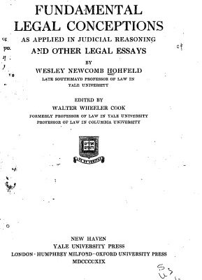 خرید و دانلود نسخه کامل کتاب Fundamental legal conceptions, as applied in judicial reasoning (A Yale paperbound)