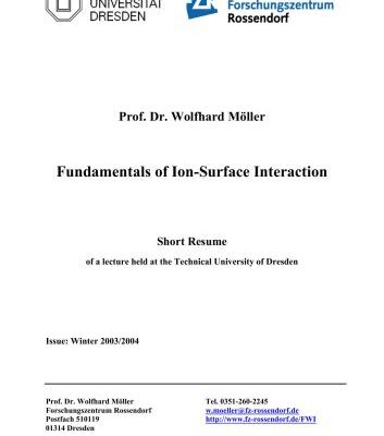 خرید و دانلود نسخه کامل کتاب Fundamentals of Ion-Surface Interaction