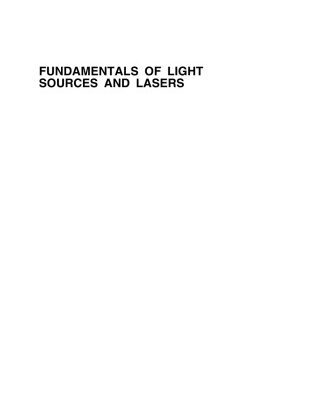 خرید و دانلود نسخه کامل کتاب Fundamentals of Light Sources and Lasers