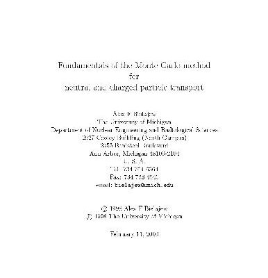 خرید و دانلود نسخه کامل کتاب Fundamentals of the Monte Carlo method for neutral and charged particle transport