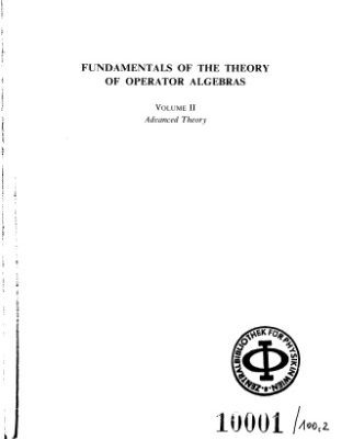 خرید و دانلود نسخه کامل کتاب Fundamentals of the theory of operator algebras. Advanced theory