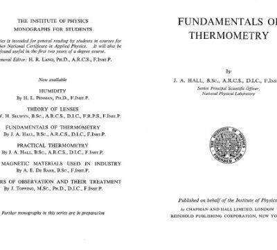 خرید و دانلود نسخه کامل کتاب Fundamentals of Thermometry