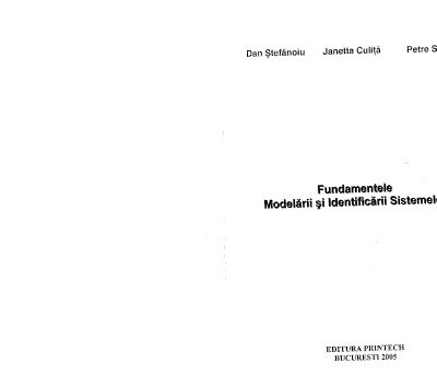 خرید و دانلود نسخه کامل کتاب Fundamentele Modelării și Identificării Sistemelor