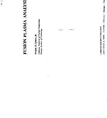 خرید و دانلود نسخه کامل کتاب fusion plasma analysis