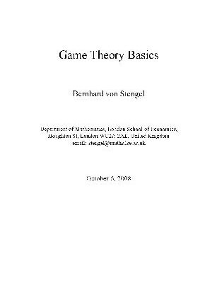 خرید و دانلود نسخه کامل کتاب Game theory basics