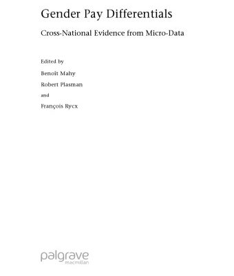 خرید و دانلود نسخه کامل کتاب Gender Pay Differentials: Cross-National Evidence from Micro-Data (Applied Econometrics Association Series)