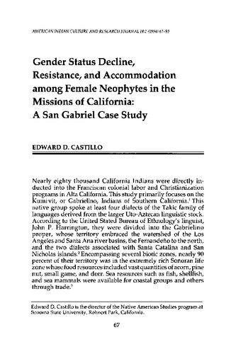 خرید و دانلود نسخه کامل کتاب Gender Status Decline, Resistance, and Accommodation among Female Neophytes in the Missions of California: A San Gabriel Case Study_68c4925cdd59e.jpeg خرید و دانلود نسخه کامل کتاب Gender Status Decline, Resistance, and Accommodation among Female Neophytes in the Missions of California: A San Gabriel Case Study