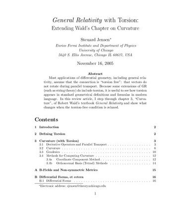 خرید و دانلود نسخه کامل کتاب General Relativity (General Relativity with Torsion: Extending Wald’s Chapter on Curvature)