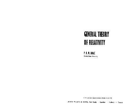 خرید و دانلود نسخه کامل کتاب General Theory Of Relativity