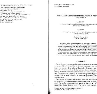 خرید و دانلود نسخه کامل کتاب Generation of density perturbations in inflationary cosmology