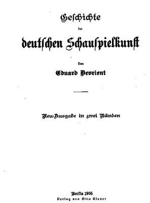 خرید و دانلود نسخه کامل کتاب Geschichte der deutschen Schauspielkunst