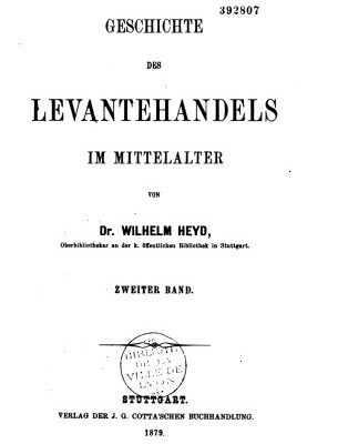 خرید و دانلود نسخه کامل کتاب Geschichte des Levantehandels im Mittelalter