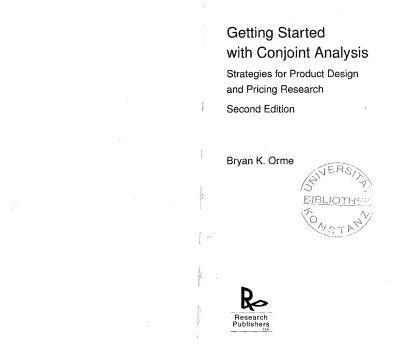 خرید و دانلود نسخه کامل کتاب Getting Started with Conjoint Analysis: Strategies for Product Design and Pricing Research