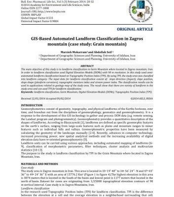 خرید و دانلود نسخه کامل کتاب GIS-Based Automated Landform Classification in Zagros mountain (case study: Grain mountain)