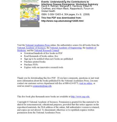 خرید و دانلود نسخه کامل کتاب Global Climate Change and Extreme Weather Events: Understanding the Contributions to Infectious Disease Emergence: Workshop Summary