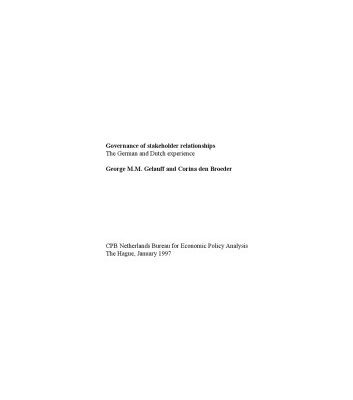 خرید و دانلود نسخه کامل کتاب Governance of stakeholder relationships: The German and Dutch experience (SUERF studies)