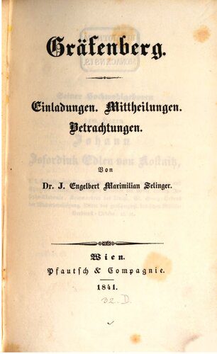 خرید و دانلود نسخه کامل کتاب Gräfenberg. Einladungen. Mittheilungen. Betrachtungen_68c12b773c2ff.jpeg خرید و دانلود نسخه کامل کتاب Gräfenberg. Einladungen. Mittheilungen. Betrachtungen