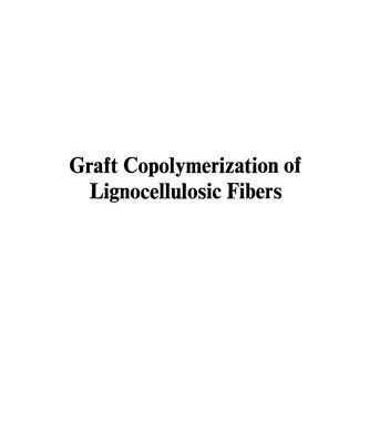 خرید و دانلود نسخه کامل کتاب Graft Copolymerization of Lignocellulosic Fibers