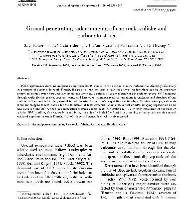 خرید و دانلود نسخه کامل کتاب Ground penetrating radar imaging of cap rock, caliche and carbonate strata