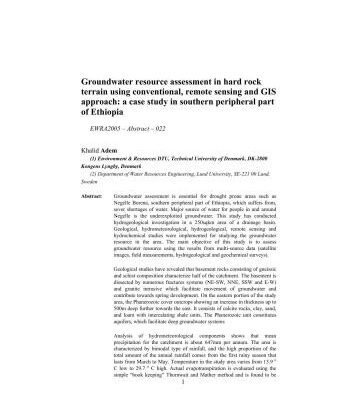 خرید و دانلود نسخه کامل کتاب Groundwater resource assessment in hard rock terrain using conventional, remote sensing and GIS approach: a case study in southern peripheral part of Ethiopia