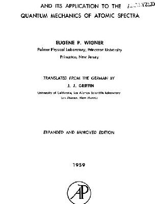 خرید و دانلود نسخه کامل کتاب Group theory and its application to the quantum mechanics of atomic spectra