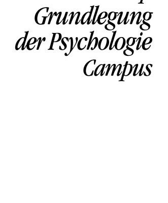 خرید و دانلود نسخه کامل کتاب Grundlegung der Psychologie