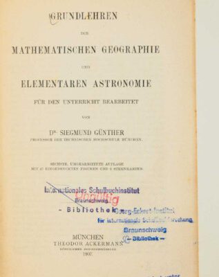 خرید و دانلود نسخه کامل کتاب Grundlehren der mathematischen Geographie und elementaren Astronomie für den Unterricht bearbeitet