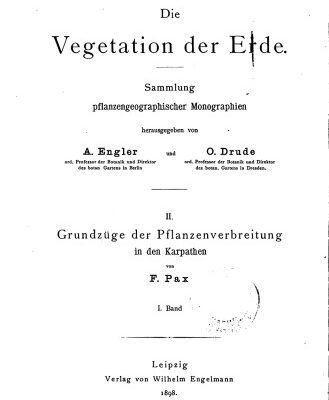 خرید و دانلود نسخه کامل کتاب Grundzüge der Pflanzenverbreitung in den Karpathen [Karpaten]
