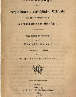 خرید و دانلود نسخه کامل کتاب Grundzüge der vergleichenden physikalischen Erdkunde in ihrer Beziehug zur Geschichte des Menschen