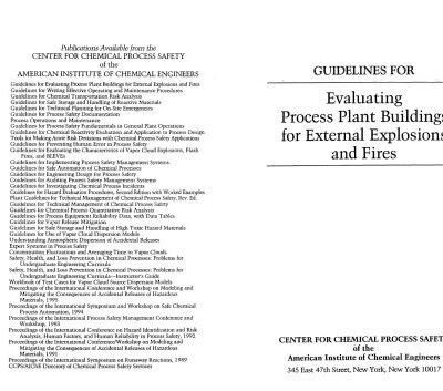 خرید و دانلود نسخه کامل کتاب Guidelines for Evaluating Process Plant Buildings for External Explosions and Fires (Center for Chemical Process Safety)