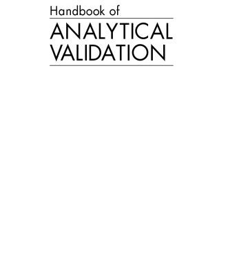 خرید و دانلود نسخه کامل کتاب Handbook of analytical validation