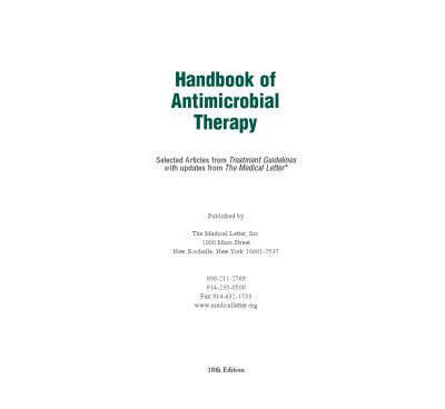 خرید و دانلود نسخه کامل کتاب Handbook of Antimicrobial Therapy