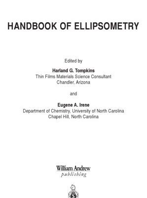 خرید و دانلود نسخه کامل کتاب Handbook of Ellipsometry