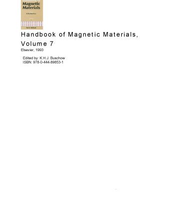 خرید و دانلود نسخه کامل کتاب Handbook of Magnetic Materials, Volume 7