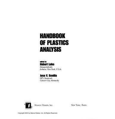 خرید و دانلود نسخه کامل کتاب Handbook of Plastics Analysis (Plastics Engineering)