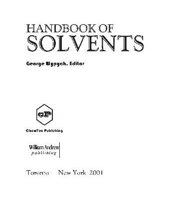 خرید و دانلود نسخه کامل کتاب Handbook of solvents