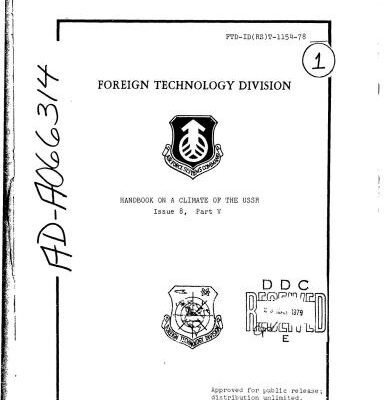 خرید و دانلود نسخه کامل کتاب Handbook on the Climate of the USSR. No 08. Сentral regions RSFSR. Part 5. Cloud Cover and Atmospheric Phenomena