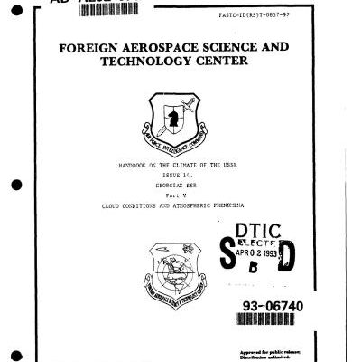 خرید و دانلود نسخه کامل کتاب Handbook on the Climate of the USSR. No 14. Georgian SSR. Part 5. Cloud Cover and Atmospheric Phenomena