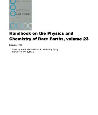 خرید و دانلود نسخه کامل کتاب Handbook on the Physics and Chemistry of Rare Earths. vol.23