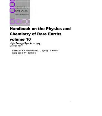 خرید و دانلود نسخه کامل کتاب Handbook on the Physics and Chemistry of Rare Earths. vol.10 High Energy Spectroscopy