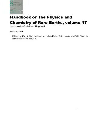 خرید و دانلود نسخه کامل کتاب Handbook on the Physics and Chemistry of Rare Earths. vol.17 Lanthanides-Actinides: Physics I