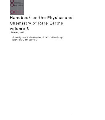 خرید و دانلود نسخه کامل کتاب Handbook on the Physics and Chemistry of Rare Earths